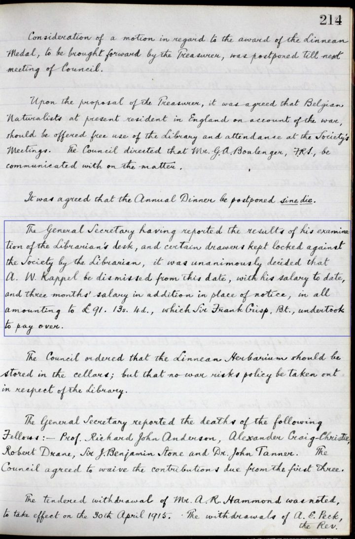 Ref: CM/9 – 15 Oct 1914