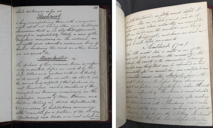 MS/174a: J.T. Swainson, Travel diary, Manchester and Ambleside entries