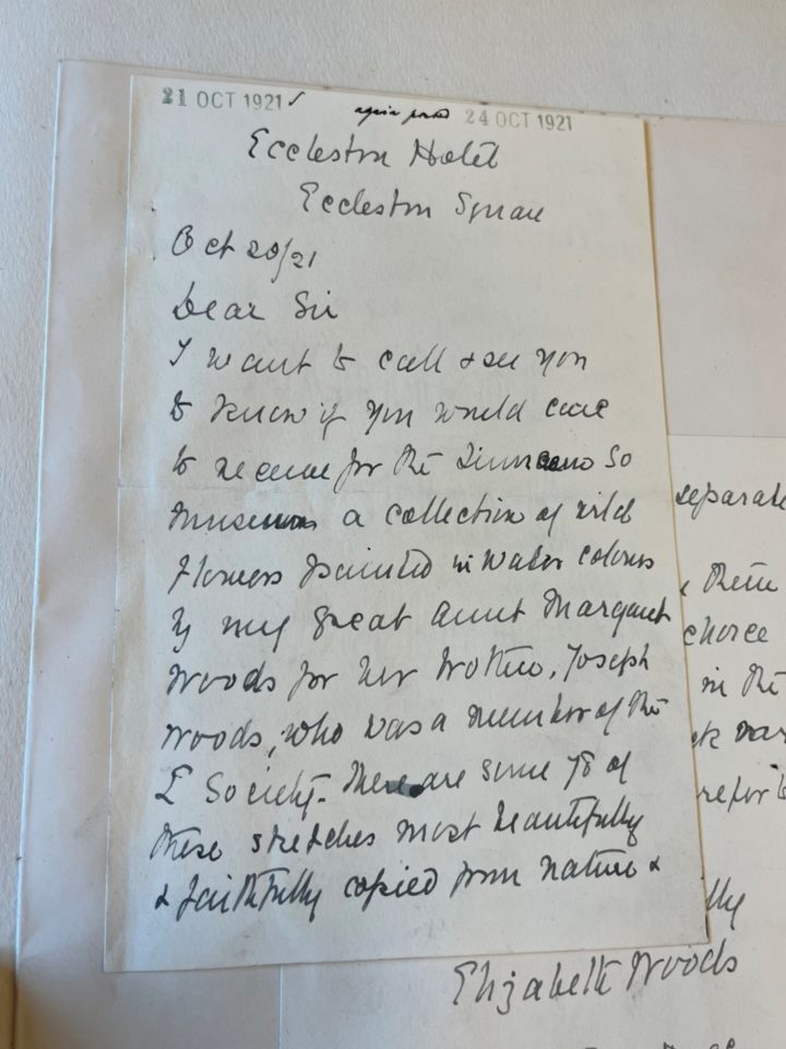 Handwritten letter written in black ink