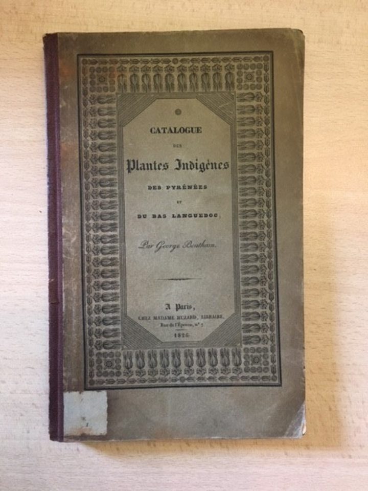 The Linnean Society Library's copy of Bentham's Catalogue des Plantes Indigenes des Pyrenees, published in 1826.