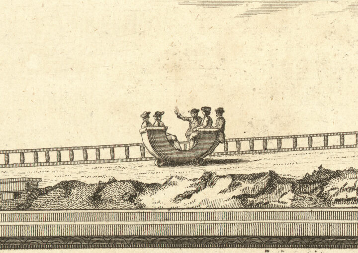 Passengers riding 'The Flying Mountains'