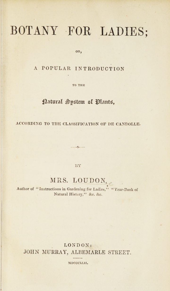 Jane Webb Loudon - Botany for Ladies