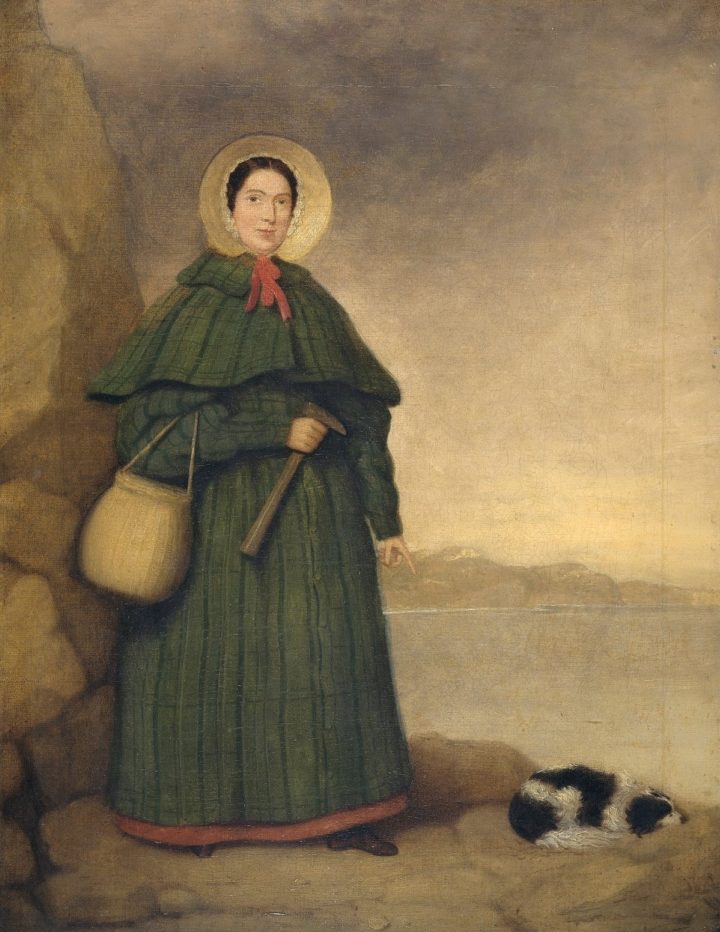 Anning with her dog, Tray, painted before 1842.