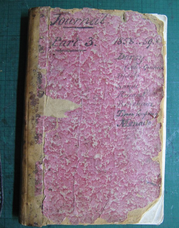 Original binding cover of Journal 3 (1858-1859)