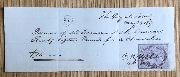 Receipt for chandelier