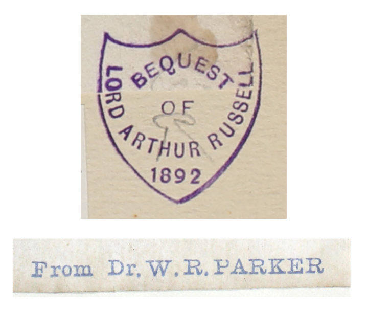 Bequest stamps of Russell and Parker