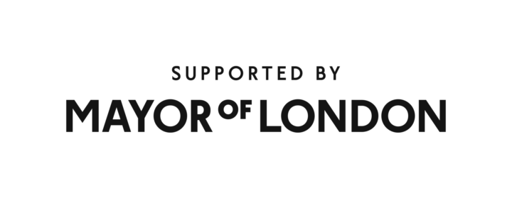 Logo for the General London Authority saying 'Supported by Mayor of London'