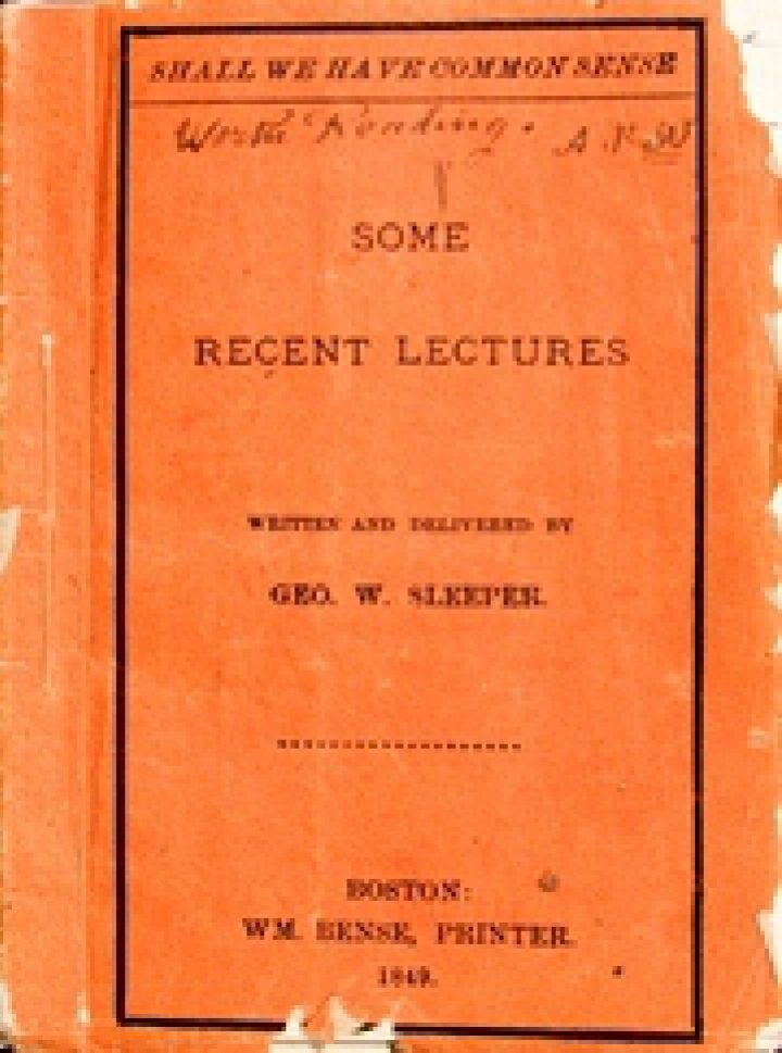George W. Sleeper pamphlet