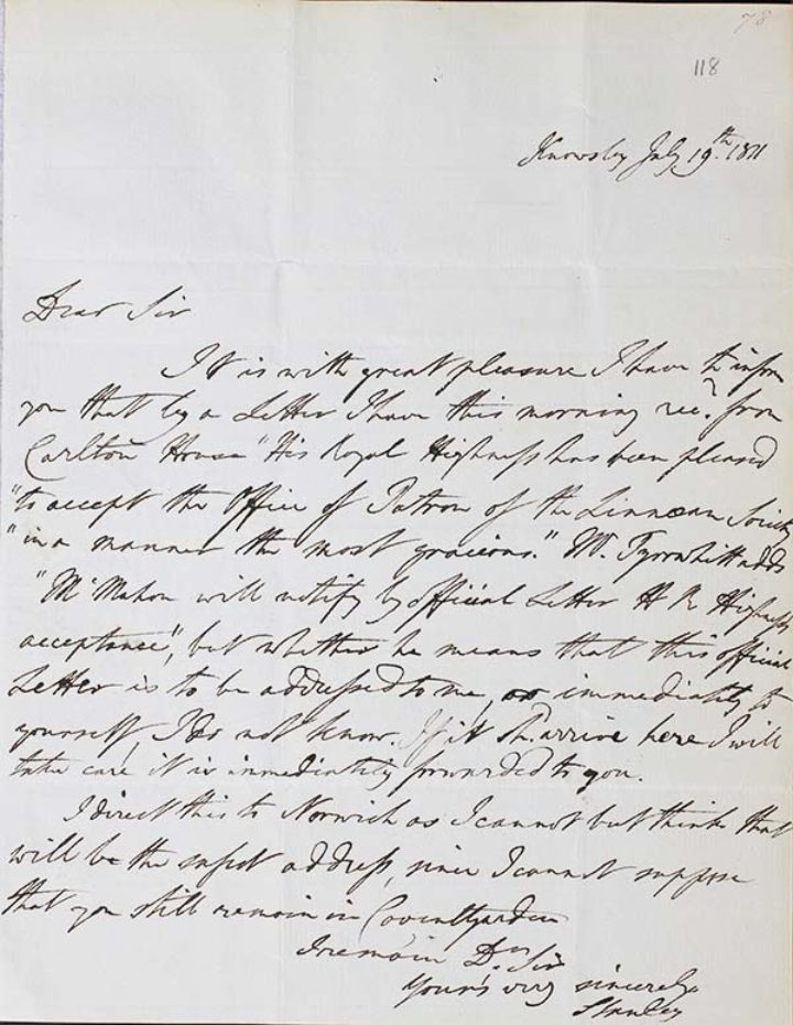 letter of 21 April 1809 to James Edward Smith (1759-1828)